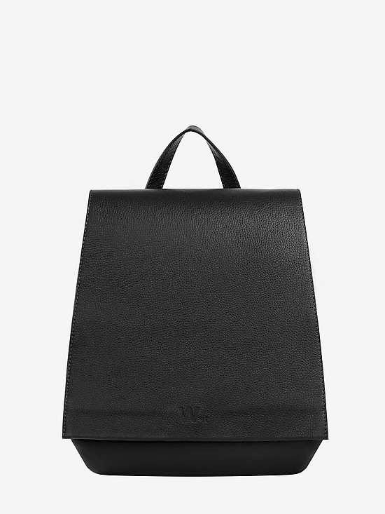 Черный кожаный рюкзак со съемными лямками  Fabio Bruno