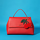Красная сумочка на одной ручке из натуральной кожи  Tosca Blu