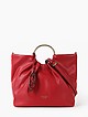 Красная сумка-тоут из мягкой экокожи с круглыми золотистыми ручками  Tosca Blu