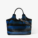 Мягкая сумка-тоут из синего и черного искусственного меха  Tosca Blu
