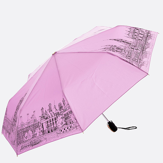 Фиолетовый зонт-автомат с рисунком  Tri Slona