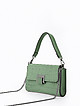 Зеленая сумочка кросс-боди - клатч из кожи под крокодила  BE NICE