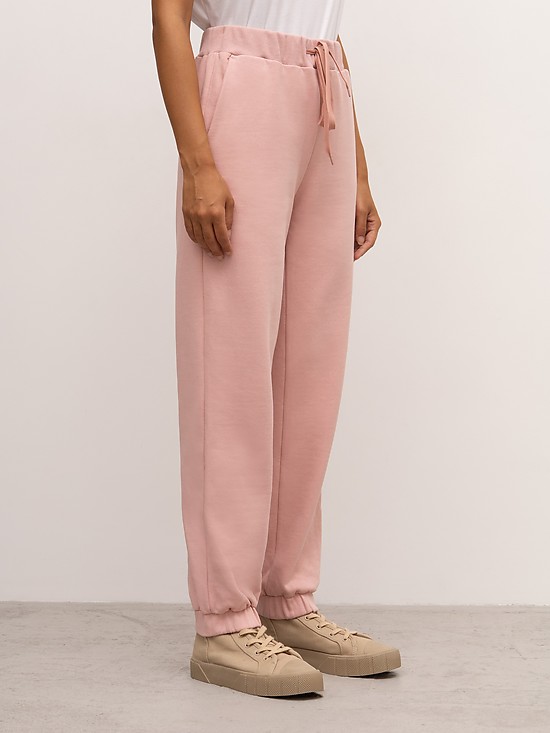 Пудрово-розовые брюки из трикотажа  EMKA