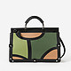 Авангардная сумка-портфель из разноцветной кожи в зеленых тонах  Tosca Blu