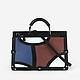 Авангардная сумка-портфель из разноцветной кожи  Tosca Blu