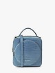 Небольшая голубая сумочка-боулер из кожи под крокодила  BE NICE