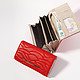 Горизонтальный бумажник из красной кожи с узорной просточкой  Alessandro Beato