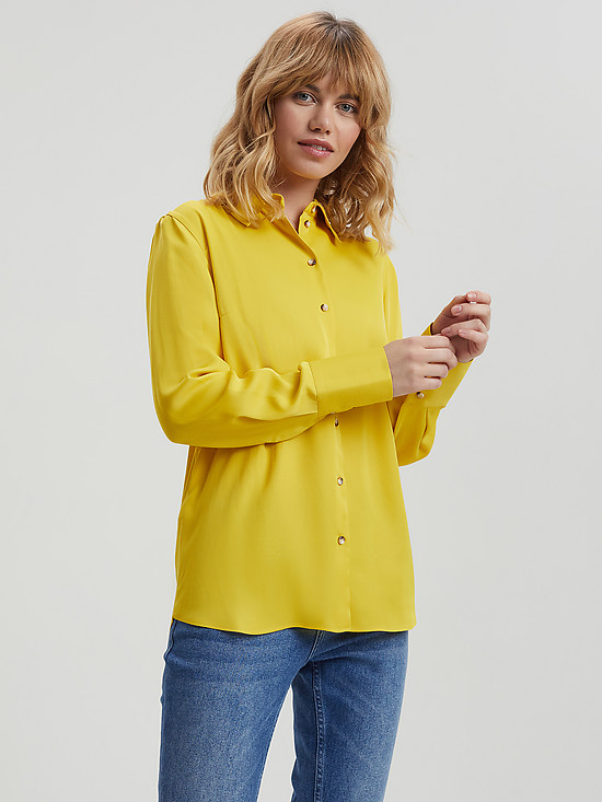 Прямая желтая блуза  Calista