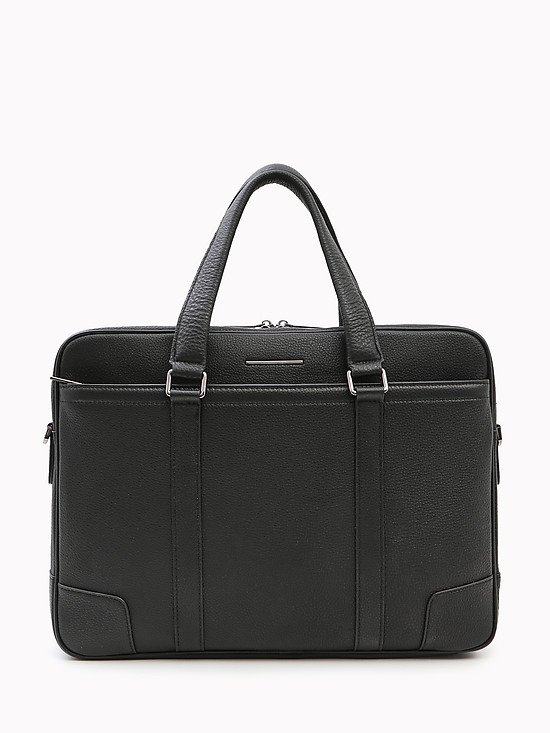 Черная кожаная мужская сумка-портфель  Alessandro Beato