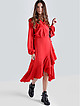 Красное платье на запáх с асимметричным подолом  TOP20 STUDIO
