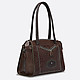 Вместительная сумка-тоут из натуральной кожи в коричневом цвете с контрастной прострочкой и серебристой фурнитурой  Backster