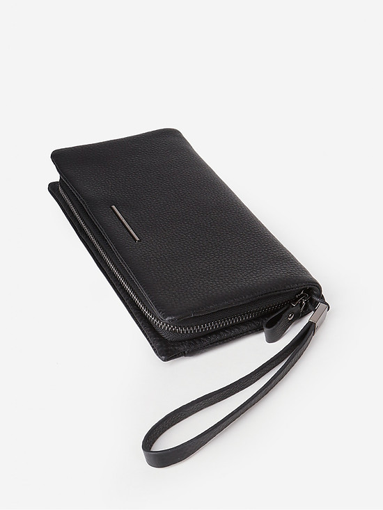 Черный кожаный бумажник-портмоне  Alessandro Beato