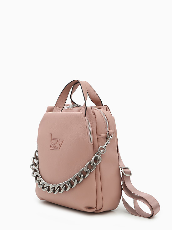 Пудрово-розовый рюкзак из экокожи  Byblos