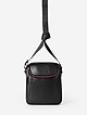 Мужская сумка кросс-боди из черной кожи с красной молнией  Alessandro Beato