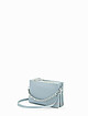 Прямоугольная сумочка кросс-боди из небесно-голубой кожи с тремя отделами  Folle