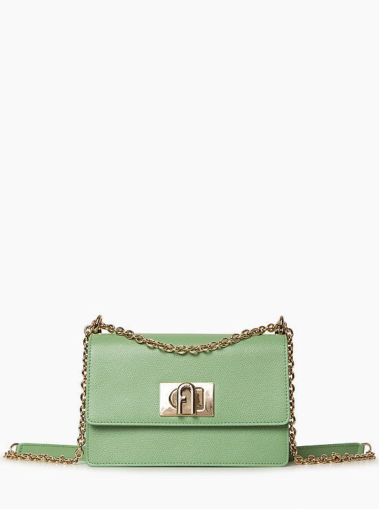 Прямоугольная сумочка кросс-боди из коллекции 1927 из плотной светло-зеленой кожи  Furla