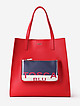 Красная сумка шоппер из экокожи с мини-сумочкой в комплекте  Tosca Blu