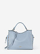 Голубая мягкая сумка-боулер с люверсами  Tosca Blu