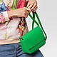 Зеленая сумочка на плечо из натуральной зернистой кожи  Borboletta