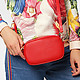 Красная кожаная сумочка кросс-боди со съемным ремешком  Borboletta