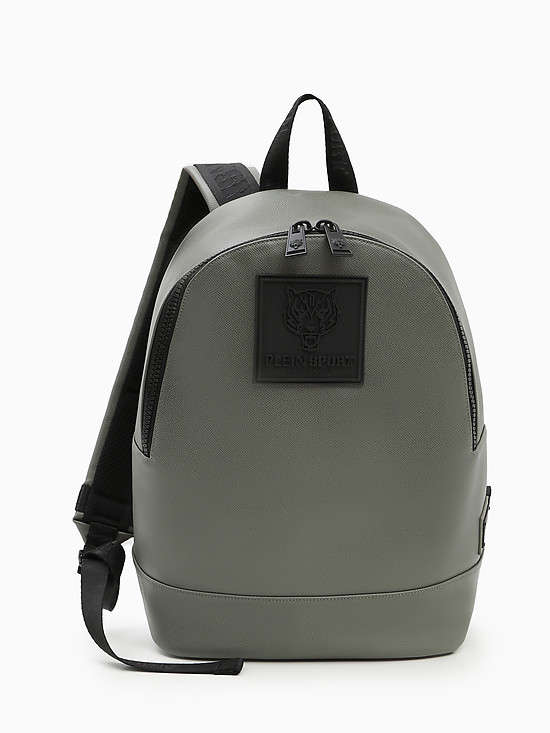 Рюкзак из экокожи цвета хаки с логотипом бренда  Plein Sport
