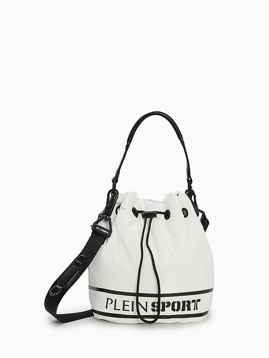 Белая спортивная сумка-кисет из нейлона  Plein Sport