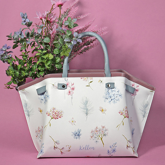 Белая сумка с цветочным рисунком  KELLEN