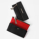 Кожаный горизонтальный бумажник из мягкой черной кожи с красной подкладкой  Alessandro Beato