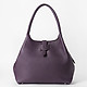 Фиолетовая сумка-трапеция среднего размера из натуральной кожи  Richet