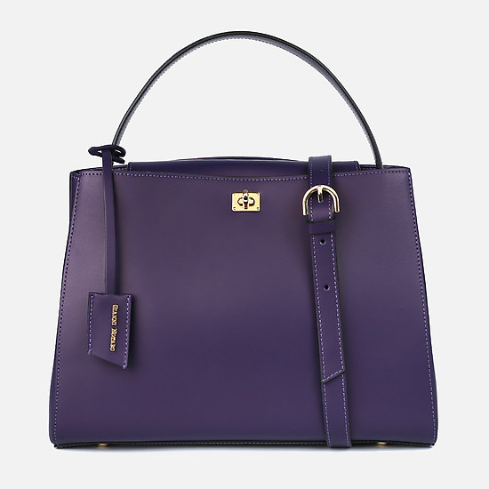 Фиолетовая сумка из плотной гладкой кожи  Gianni Notaro