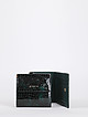 Миниатюрный квадратный кошелек из лаковой кожи под рептилию в темно-зеленом цвете  Alessandro Beato