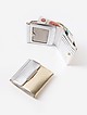 Миниатюрный квадратный кошелек из серебристой и золотистой кожи  Alessandro Beato