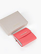 Миниатюрный квадратный кошелек из натуральной кожи в лососево-розовом оттенке  Alessandro Beato