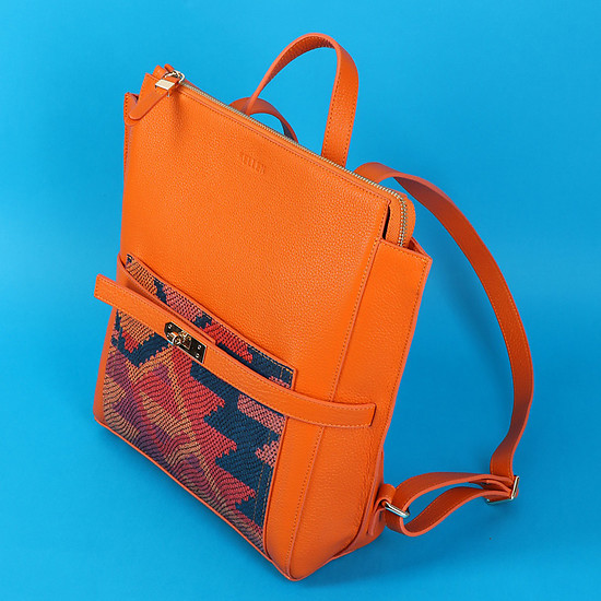 Оранжевый рюкзак с принтом  KELLEN