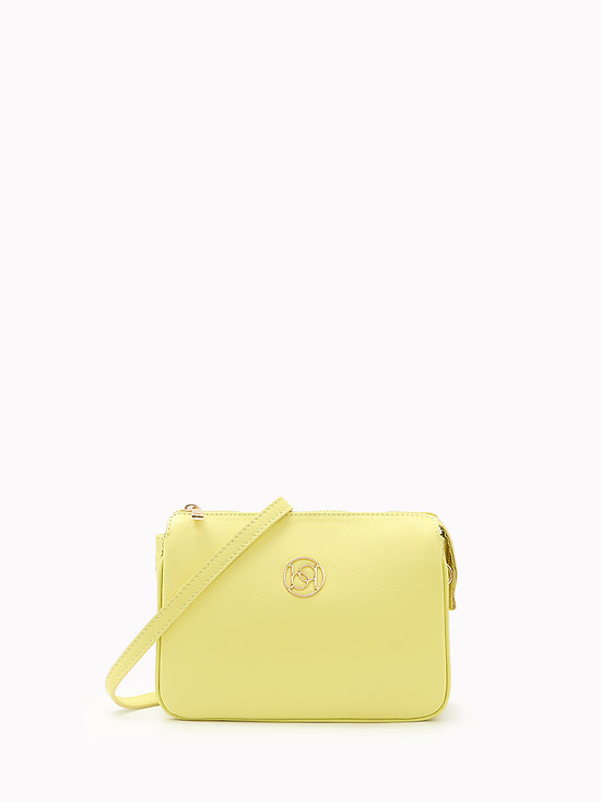 Лимонная кожаная сумочка кросс-боди со съемным ремешком  BE NICE