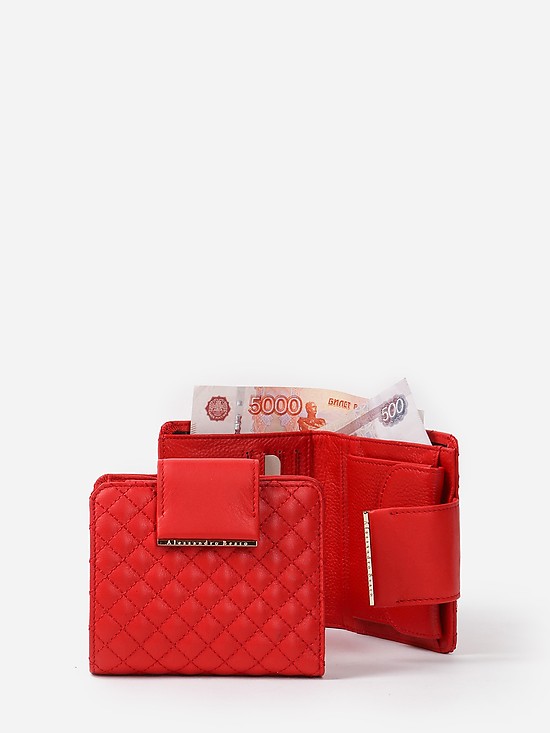 Небольшой красный кошелек из стеганой кожи  Alessandro Beato