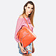 Яркий рюкзак из мягкой кожи оранжево-кораллового оттенка  Sara Burglar