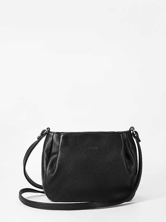 Черная сумочка кросс-боди из мягкой кожи с тремя отделами  Folle