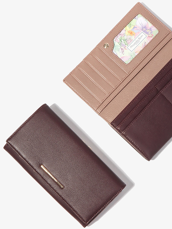 Классический бумажник из натуральной кожи в темно-бордовом цвете  Alessandro Beato