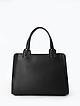 Классическая черная сумка-тоут из натуральной кожи  Gironacci