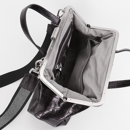 Классические сумки Arcadia 2257 croco metallic black