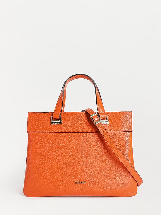 Мягкая сумка-тоут из оранжевой кожи  Ripani