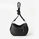 Черная повседневная сумка кросс-боди из мягкой кожи с регулируемым объемом  Folle