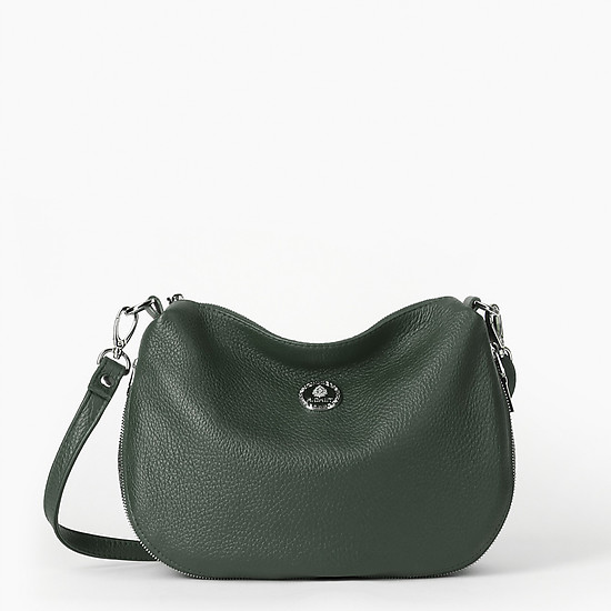 Зеленая сумка кросс-боди из мягкой кожи с молнией-расширителем  Richet