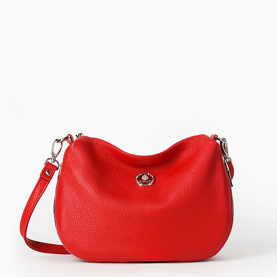 Красная сумка кросс-боди из мягкой кожи с молнией-расширителем  Richet