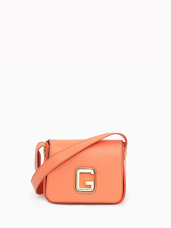 Оранжевая кожаная сумочка кросс-боди  Gironacci
