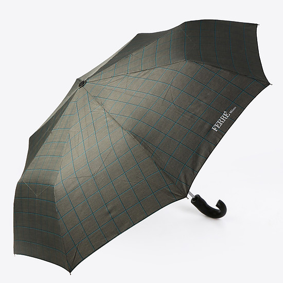 Черно-желтый клетчатый складной зонт  Gianfranco Ferre