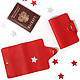 Красная обложка на паспорт из мягкой кожи  Alessandro Beato