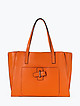 Оранжевая кожаная сумка-тоут с ручками на плечо  Ripani