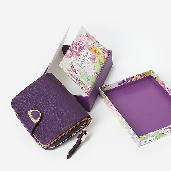 Небольшой фиолетовый кошелек из натуральной кожи  Alessandro Beato